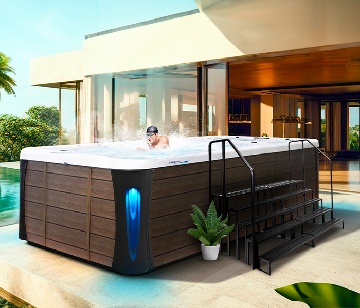 Calspas hot tub being used in a family setting - Montpellier